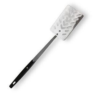 Vintage Stainless Steel Slotted Spatula Flipper Japan Black Handle Retro